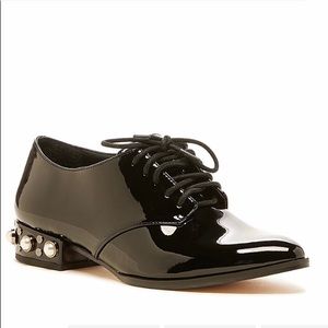 Black patent leather sole society shoes